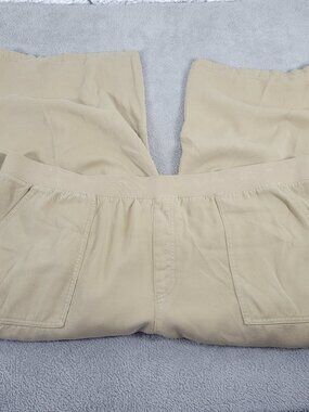St John's Bay Womens Plus Size 4X Tan Capri Pants Elastic Waist CAP7E
